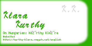 klara kurthy business card